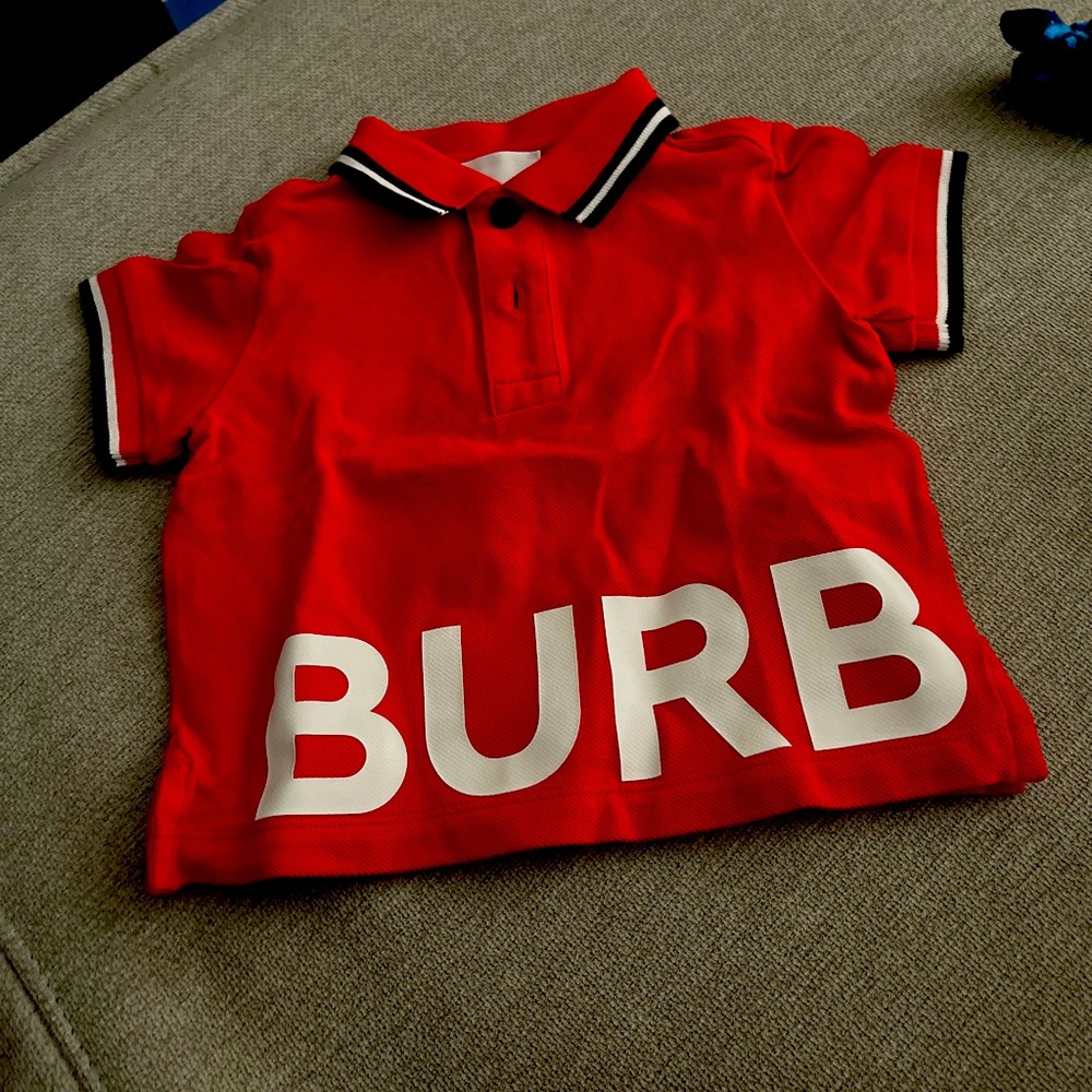 18m Burberry polo in red